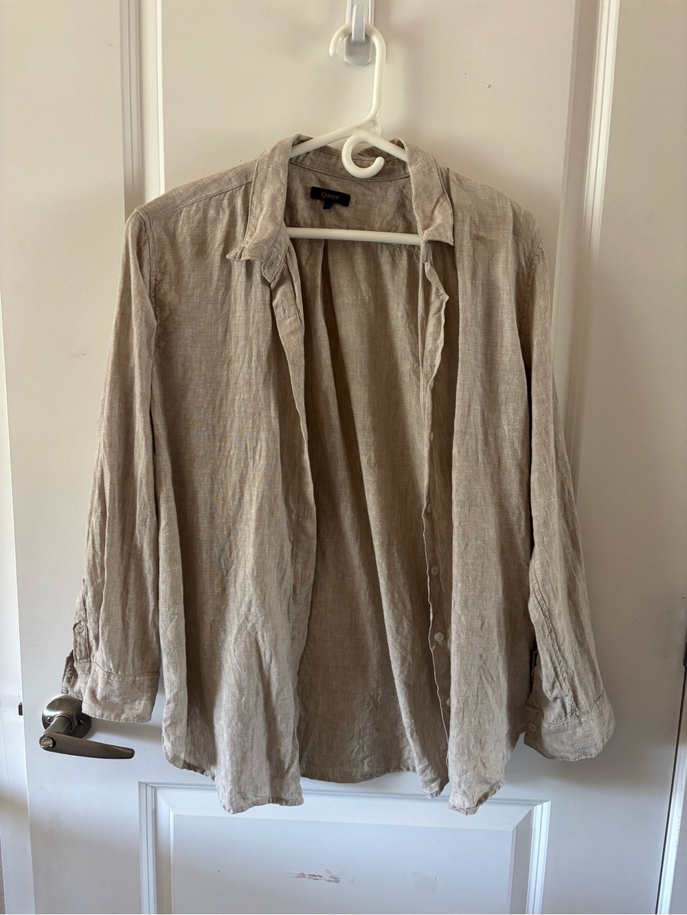 Quince linen maternity long sleeve shirt